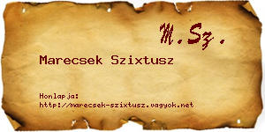 Marecsek Szixtusz névjegykártya